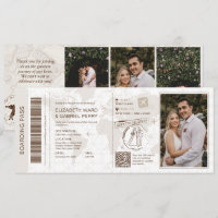 Invitation de mariage avec carte d'embarquement En