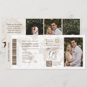 Invitation de mariage avec carte d'embarquement En