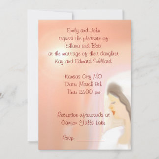Invitation de mariage avec l'art de la mariée