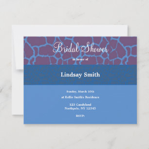 Invitation de mariage avec motif de girafe bleu