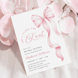 Invitation de mariage avec ruban rose