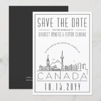 Invitation de mariage avec vue stylisée de la skyl