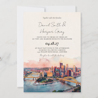 Invitation de mariage avec vue sur Pittsburgh
