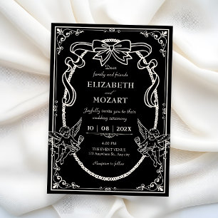 Invitation de mariage baroque artistique vintage n