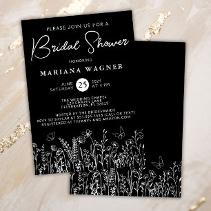 Invitation de mariage Black Wildflowers