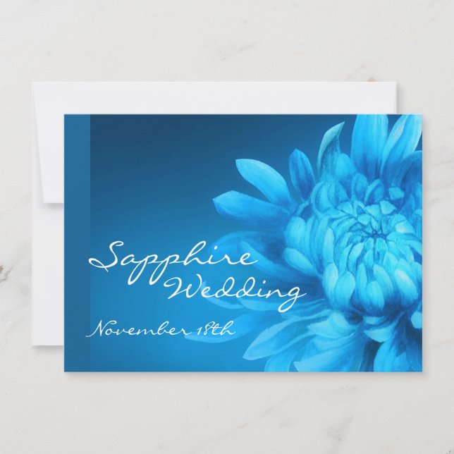 Invitation de mariage bleu saphir 45ème (Devant)