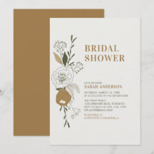 Invitation de mariage bohème automnal floral pour 