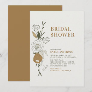 Invitation de mariage bohème automnal floral pour 