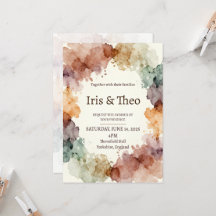 Invitation de mariage bohème aux éclaboussures d'e