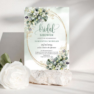 Invitation de mariage bohème avec feuillage aquare