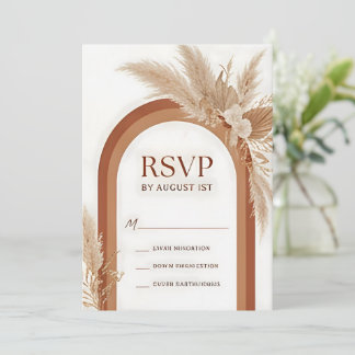 Invitation de mariage bohème en terre cuite