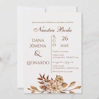 Invitation de mariage bohème florale Invitación
