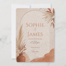 Invitation de mariage boho terracota
