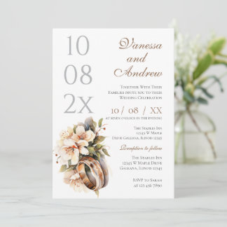 Invitation de mariage Boho Whit Ring