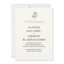 INVITATION DE MARIAGE BOTANIQUE BEIGE ÉLÉGANTE