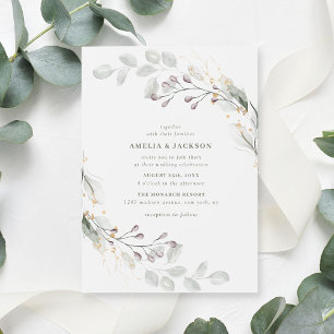 Invitation de mariage botanique verte