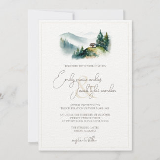 Invitation de mariage - Cabine en aquarelle