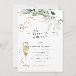 Invitation de mariage calligraphiée Eucalyptus Gol
