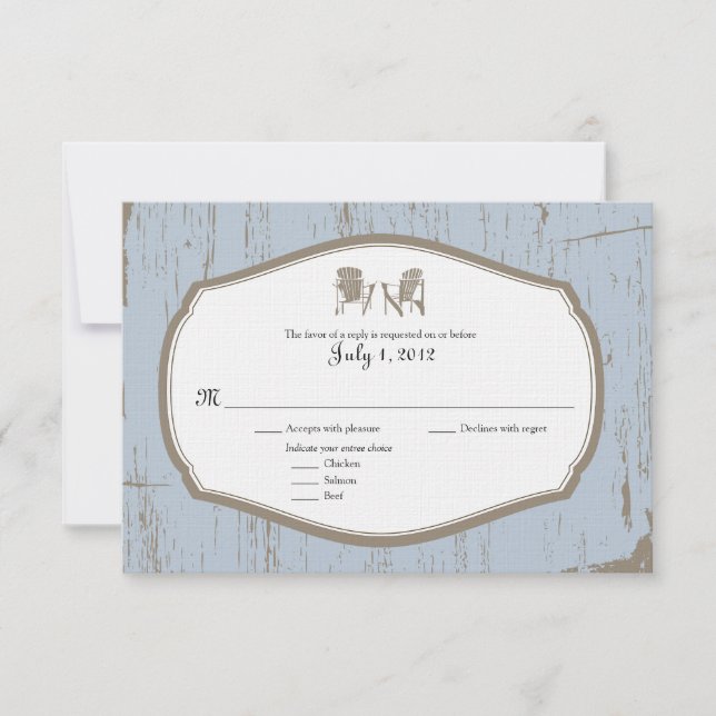 Invitation de Mariage campagnard rustique RSVP (Devant)