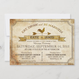 Invitation de Mariage campagnard rustique vintage