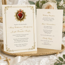 Invitation de mariage catholique du Sacré-Cœur