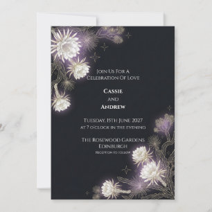 Invitation de mariage céleste Midnight Thistle