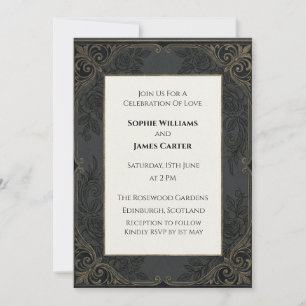 Invitation de mariage celtique folk sarcelle
