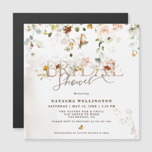 Invitation de mariage champêtre à fleurs sauvages