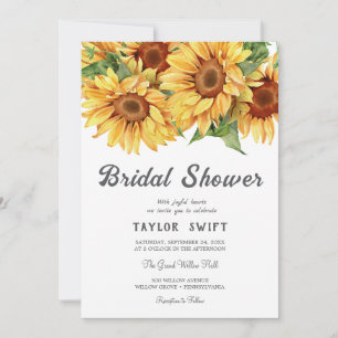 Invitation de mariage champêtre au tournesol