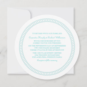 Invitation de mariage circulaire Aqua