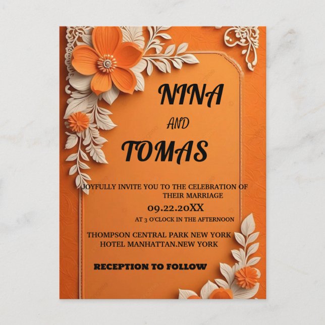 INVITATION DE MARIAGE CLASSIQUE (Devant)