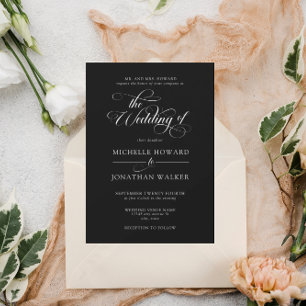 Invitation de mariage classique élégante simple fo