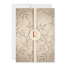 invitation de mariage classique monogramme floral