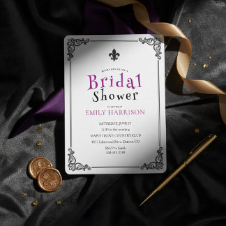 Invitation de mariage classique noir et blanc