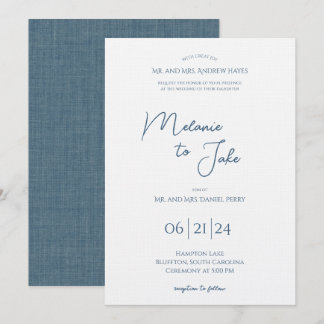 Invitation de mariage côtier