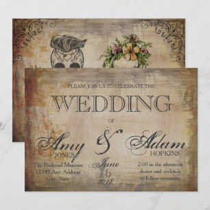 Invitation de mariage crâne gothique
