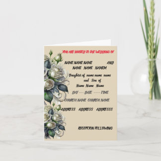 Invitation de mariage crème rose 5x7 Économisez la