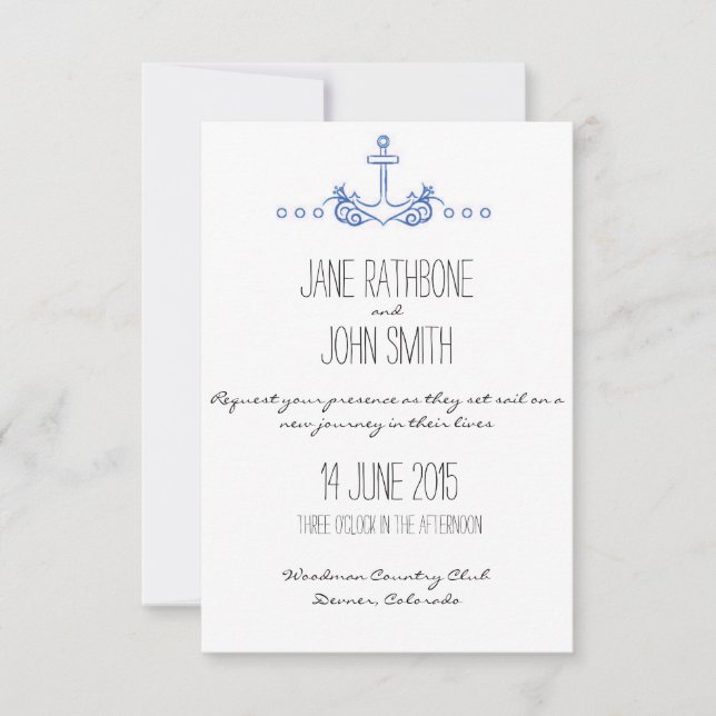 Invitation de mariage d'Ancre (Devant)