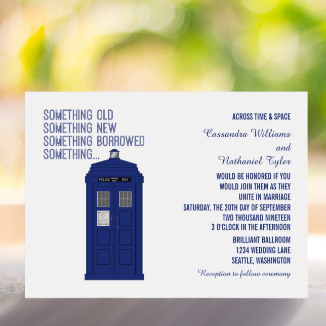 Invitation de mariage dans la boîte de police v1 (Police Box Wedding invite)