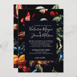 Invitation de mariage dans le jardin de minuit