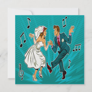 Invitation de mariage dansante jitterbug Pop Art