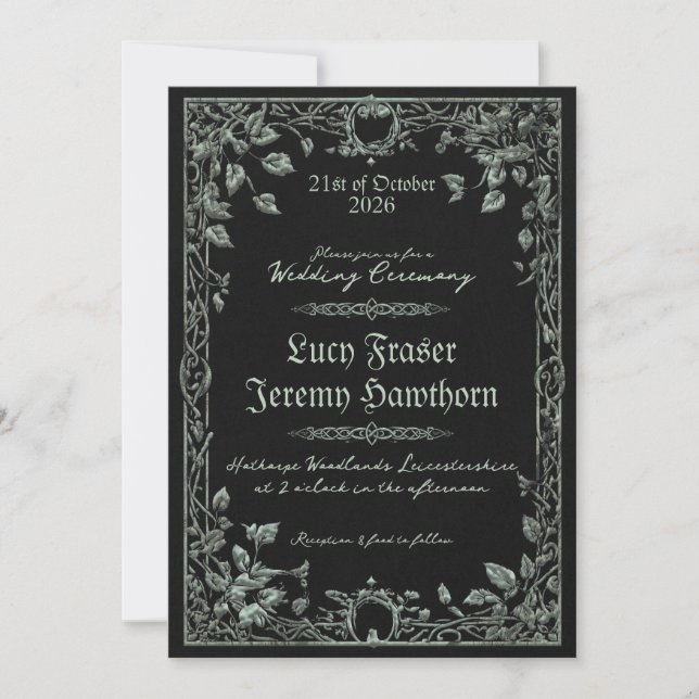 Invitation de mariage Dark Viking  (Devant)