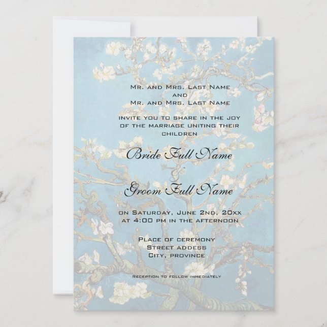 Invitation de mariage d'art fin (Devant)