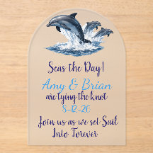 Invitation de mariage dauphin océanique saisit le 