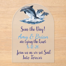 Invitation de mariage dauphin océanique saisit le