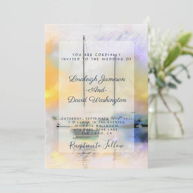 Invitation de mariage de bateaux (Debout devant)