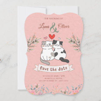 Invitation de mariage de chat drôle