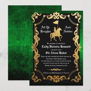 Invitation de mariage de chevalier médiéval joutan