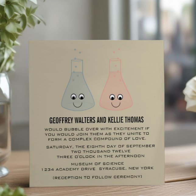 Invitation de mariage de chimie mignonne (Cute Chemistry Wedding Invite)