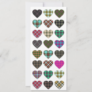 Invitation de mariage de coeur de tartan